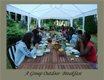 A Group Outdoor Breakfast B&B Bed and Breakfast Limoges Limousin Holiday Accommodation Hostel France La croix du Reh Chateauneuf La Foret